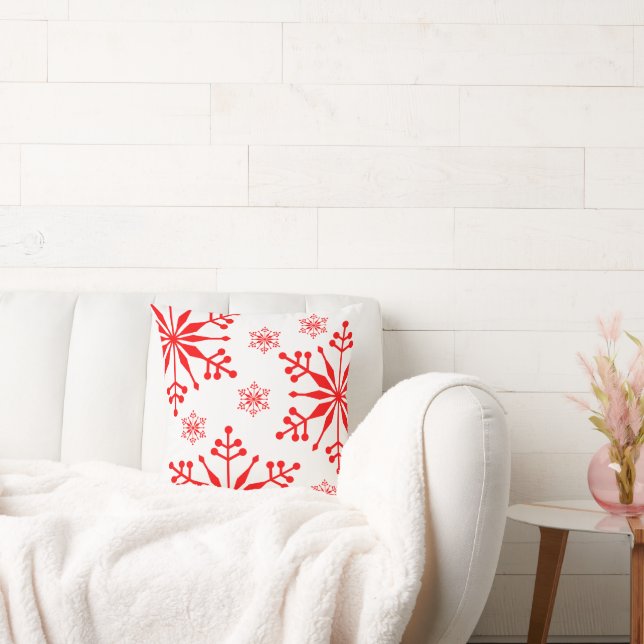 Christmas Snowflake Style Cushion. Throw Pillow (Couch)