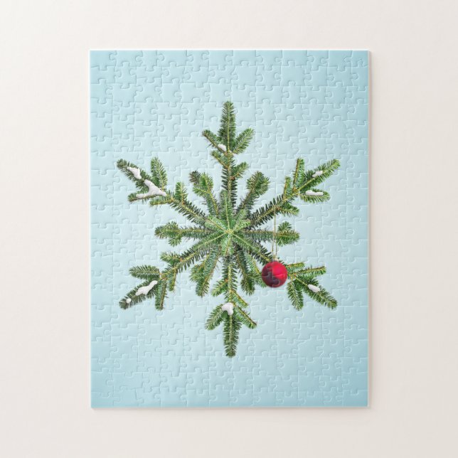 Christmas Snowflake - Stylish Winter Holidays Jigsaw Puzzle (Vertical)