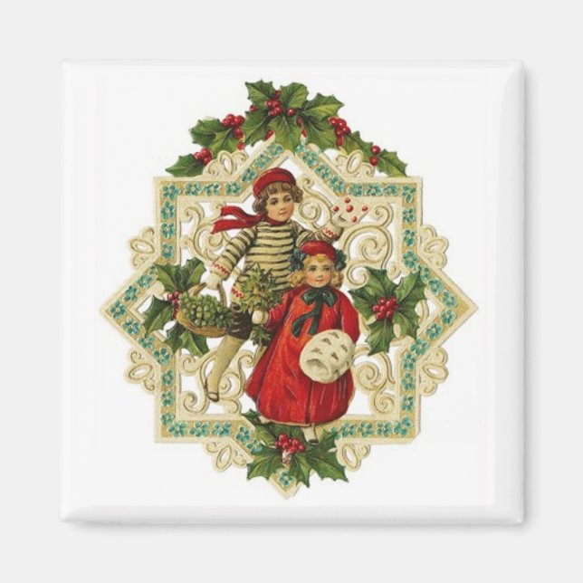 Christmas Snowflake Vintage Magnet (Front)