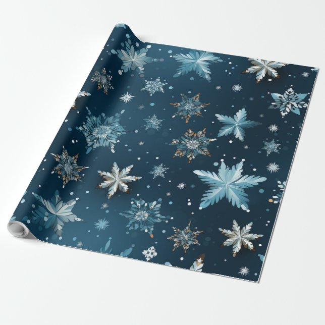 Christmas SnowFlake Wrapping Paper (Unrolled)