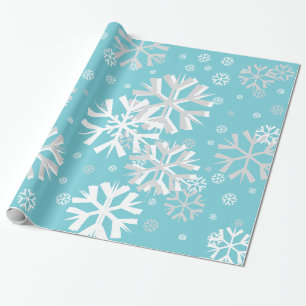 Christmas Snowflake Wrapping Paper-Aqua Paper