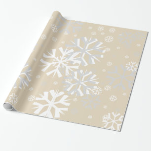 Christmas Snowflake Wrapping Paper-Beige Wrapping Paper