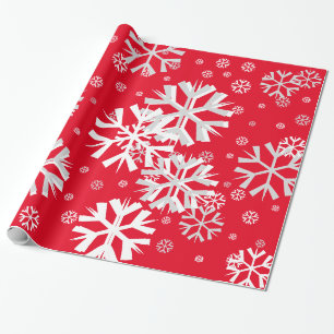 Christmas Snowflake Wrapping Paper-Red Wrapping Paper