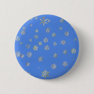 CHRISTMAS SNOWFLAKES 2 INCH ROUND BUTTON