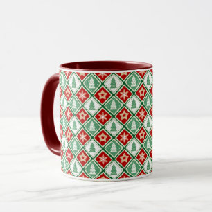 Christmas snowflakes and Christmas trees Mug