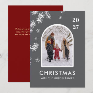 Christmas Snowflakes Arch Pattern family photo Holiday Card