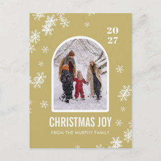 Christmas Snowflakes Arch Pattern family photo Holiday Postcard
