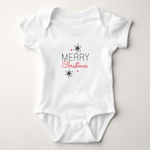 Christmas Snowflakes Black and Red Baby Bodysuit