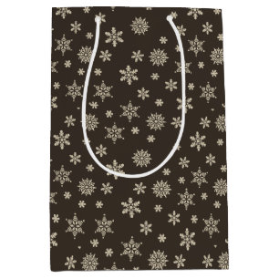 Christmas snowflakes black and white Gift Bag