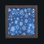 Christmas Snowflakes Blue and Silver Jewelry Box<br><div class="desc">You are viewing The Lee Hiller Photography Art and Designs Collection of Home and Office Decor,  Apparel,  Gifts and Collectibles. The Designs include Lee Hiller Photography and Mixed Media Digital Art Collection. You can view her Nature photography at http://HikeOurPlanet.com/ and follow her hiking blog within Hot Springs National Park.</div>