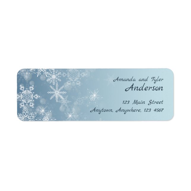 Christmas Snowflakes Blue Holiday Adresse de retou (Devant)