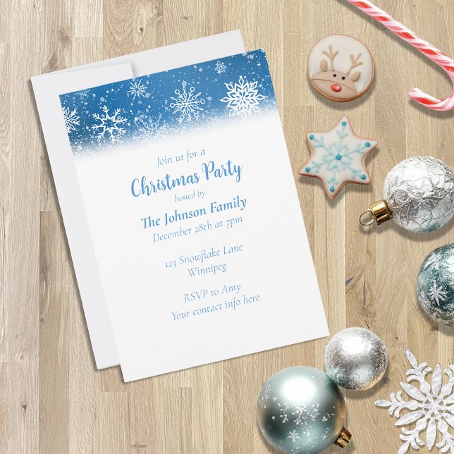 Christmas snowflakes Blue Invitation (Creator Uploaded)