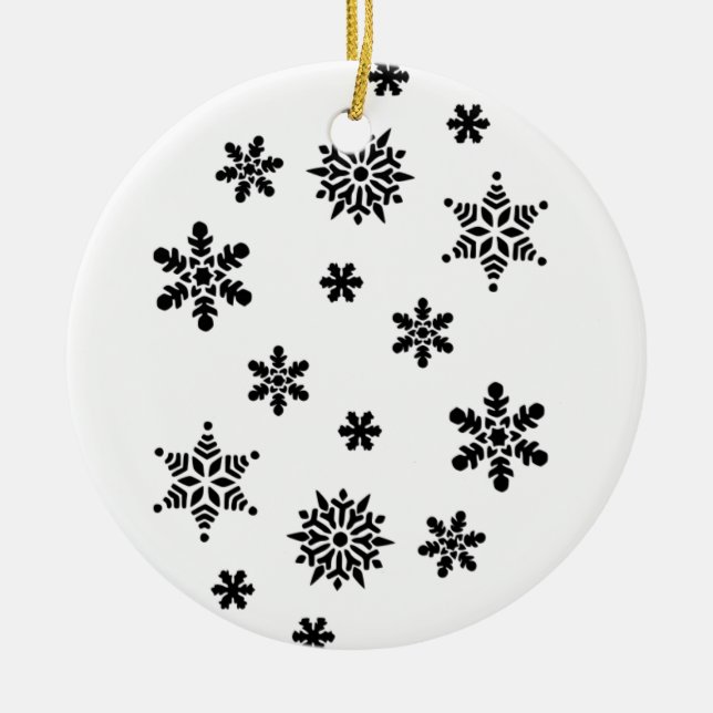 Christmas Snowflakes Ceramic Ornament (Front)