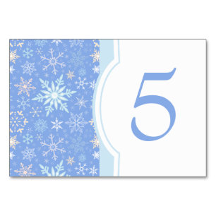 Christmas Snowflakes Dinner Party Table Number