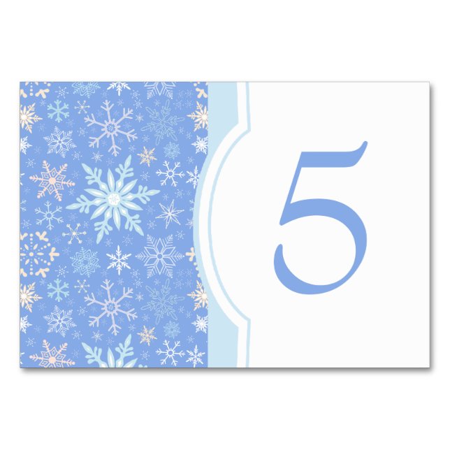 Christmas Snowflakes Dinner Party Table Number (Back)