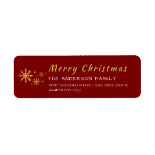 Christmas Snowflakes Elegant Simple Return Address