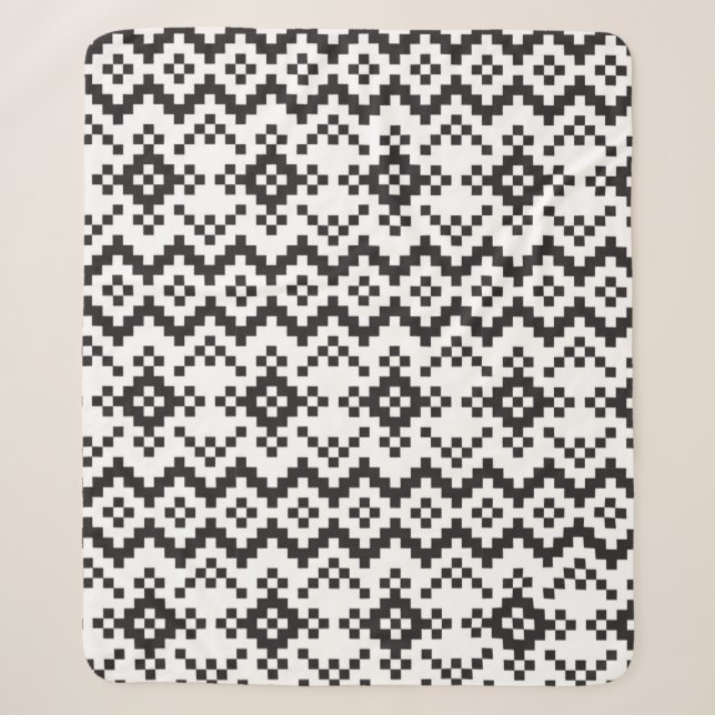 Christmas Snowflakes Fair Isle Seamless Patternart Sherpa Blanket (Front)