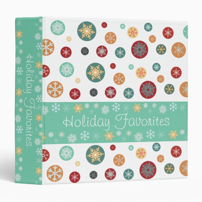 Christmas Snowflakes Favourite Holiday Recipes Binder (Front/Spine)