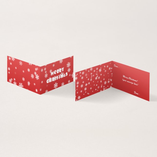 Christmas Snowflakes Folded Card (Inside and Outside)