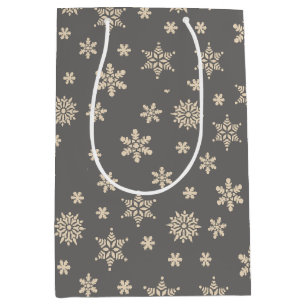 Christmas snowflakes grey and white Gift Bag