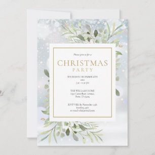 Christmas Snowflakes Holiday Party Invitation