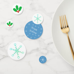 Christmas snowflakes & holly berry Table Confetti
