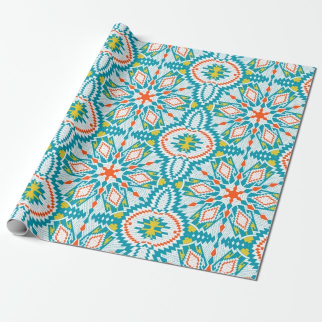 Christmas Snowflakes in nordic style (trg) Wrapping Paper (Unrolled)