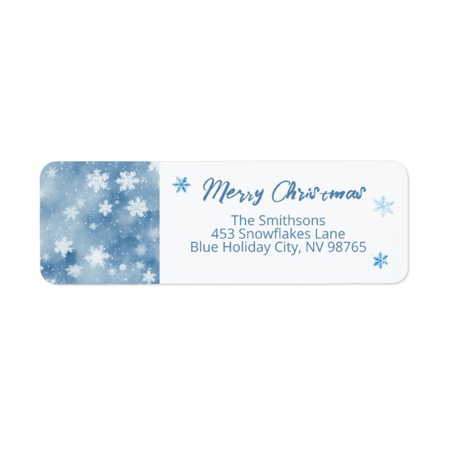 Christmas Snowflakes Light Blue Sky (Front)