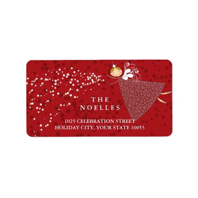 Christmas Snowflakes Magical Fairy Holiday Address Label (Front)