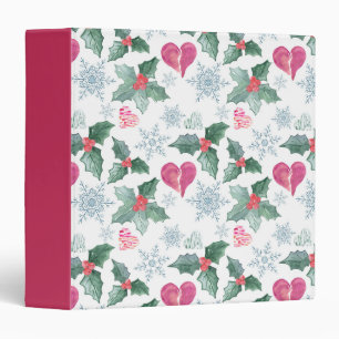 Christmas Snowflakes mistletoe hearts holiday new Binder