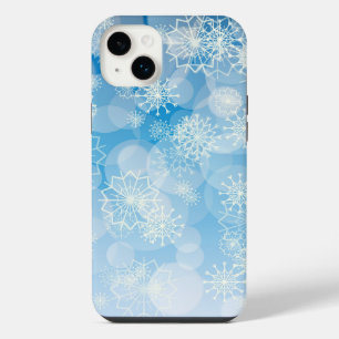 Christmas snowflakes on a blue background         iPhone 14 plus case