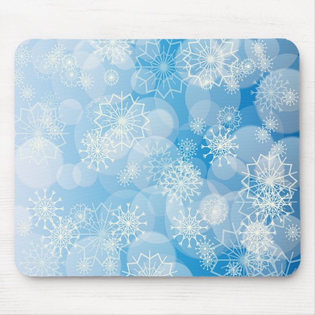 Christmas snowflakes on a blue background         mouse pad (Front)