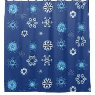Christmas snowflakes on blue