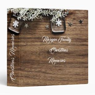Christmas Snowflakes On Wood Texture Binder