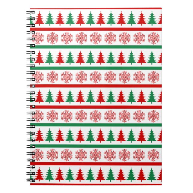 Christmas Snowflakes Pattern Notebook Tree Journal (Devant)