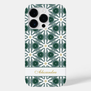 Christmas Snowflakes Pattern Personalized Green Case-Mate iPhone 14 Pro Case