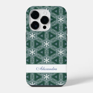 Christmas Snowflakes Pattern Personalized iPhone 14 Pro Case