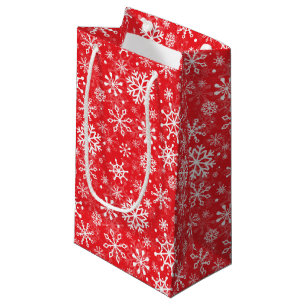 Christmas snowflakes pattern Red Small Gift Bag