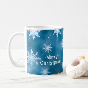 Christmas snowflakes, personalised coffee mug