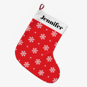 Christmas Snowflakes Personalized Large Stocking