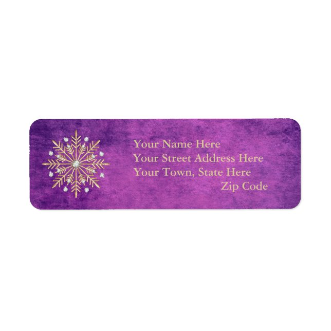 Christmas Snowflakes Purple & Gold (Front)