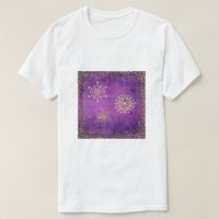 Christmas Snowflakes Purple & Gold Glitter