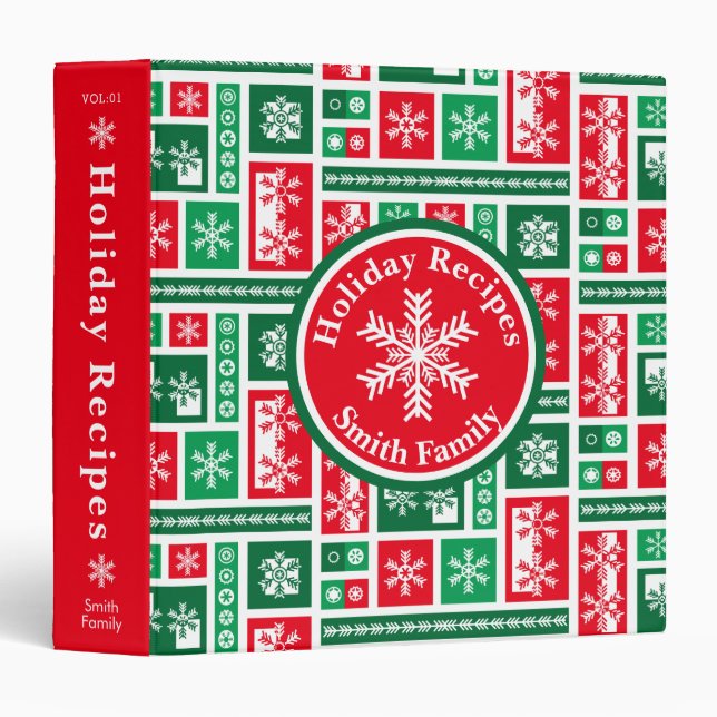 Christmas Snowflakes Recipe Binder (Front/Spine)