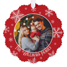 Christmas Snowflakes Red Photo