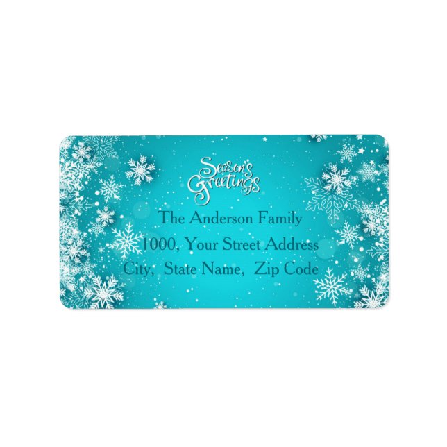 Christmas Snowflakes Return Address Label (Front)