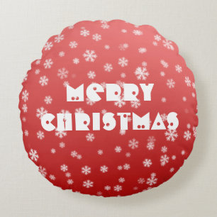 Christmas Snowflakes Round Pillow
