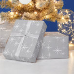 Christmas Snowflakes Silver  wrapping paper<br><div class="desc">Christmas snowflakes pattern wrapping paper,  with a silver grey background and a white snowflakes. Great for adding a festive touch to your holiday gifts.</div>