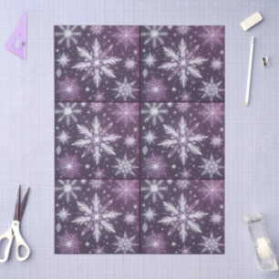 Christmas Snowflakes Snow Purple White Decoupage Tissue Paper