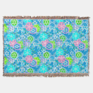 Christmas snowflakes throw blanket