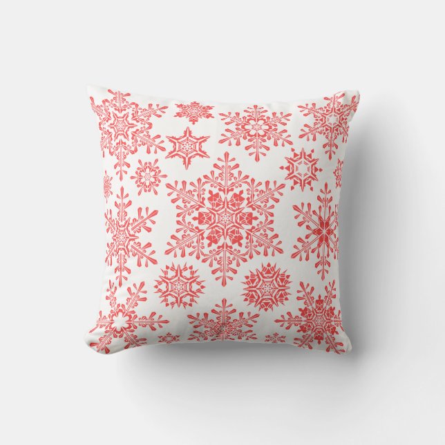 Christmas Snowflakes Throw Pillow (Front)